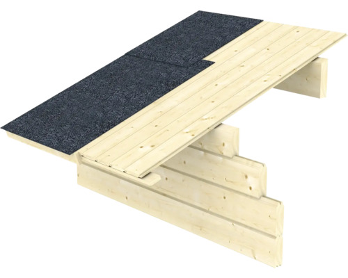 Construction en bois avec carton bitumé