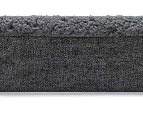 Panier pour animal de compagnie avec revêtement en tissu et bordure en peluche