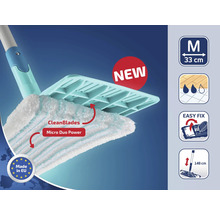 Wischmop mit CleanBlades und Micro Duo Power, Grösse Medium, 33 cm breit, einfache Befestigung, hergestellt in der EU