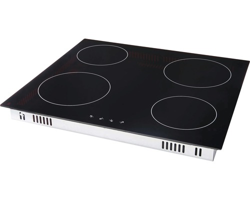 Plaque de cuisson vitrocéramique avec quatre zones de cuisson