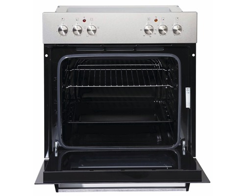 Four ouvert avec grille et plaque de cuisson