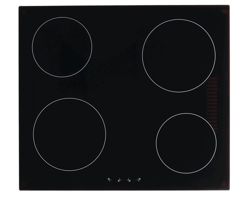 Plaque vitrocéramique avec quatre zones de cuisson