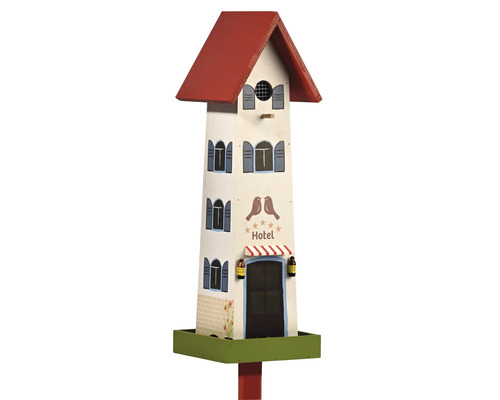 Vogelhaus im Hoteldesign mit Ständer für den Garten