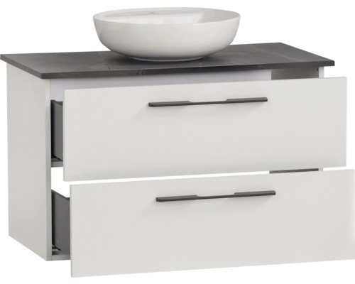 Meuble sous-lavabo avec deux tiroirs et lavabo à poser