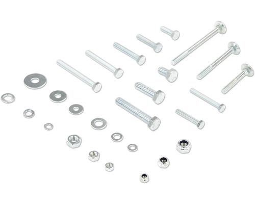 Assortiment de vis, écrous et rondelles