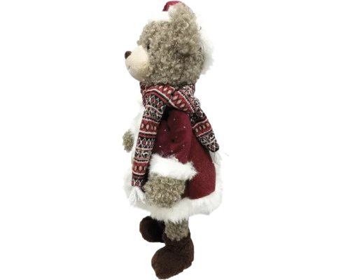 Ours en peluche avec manteau et écharpe comme décoration