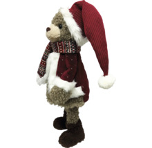 Ours en peluche avec bonnet et manteau de Noël