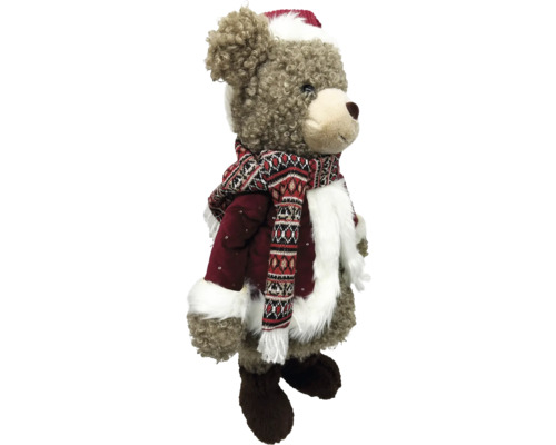 Dekorativer Teddybär mit Winterkleidung und Mütze
