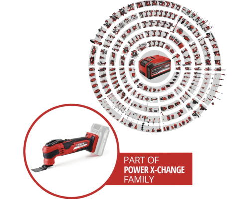 Einhell Power X-Change Familie mit oszillierendem Multifunktionswerkzeug