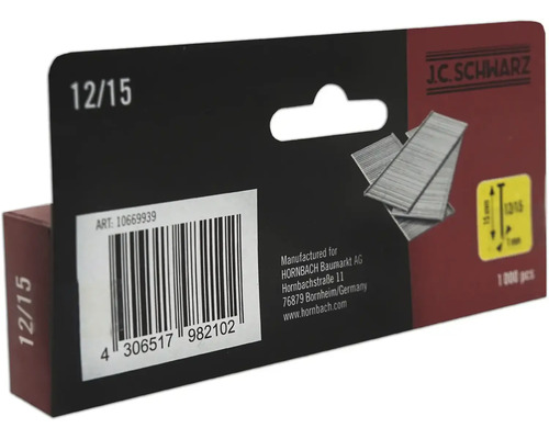 J.C. Schwarz Drahtstifte 12/15, 1000 Stück