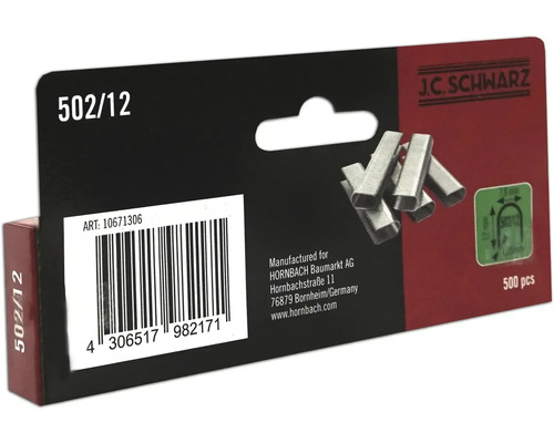 J.C. Schwarz Heftklammern Typ 502/12, 500 Stück
