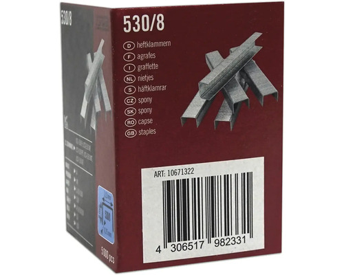 Paquet d'agrafes 530/8