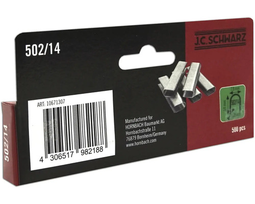 Agrafes J C Schwarz type 502/14, 500 pièces