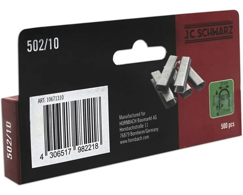 J.C. Schwarz Klammern Typ 502/10, 500 Stück