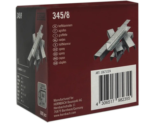 Heftklammern 345/8 in einer Verpackung mit 5000 Stück