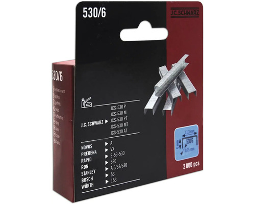 Agrafes J.C. Schwarz type 530/6, 2000 pièces