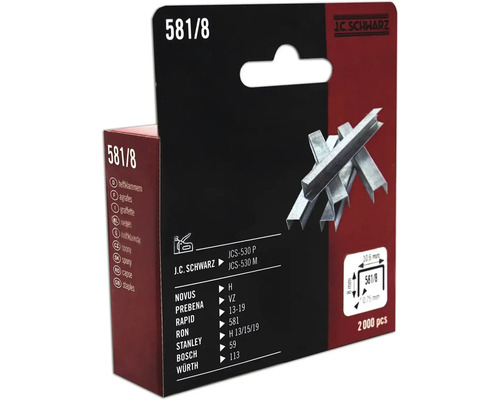 J.C. Schwarz Heftklammern Typ 581/8, 2000 Stück