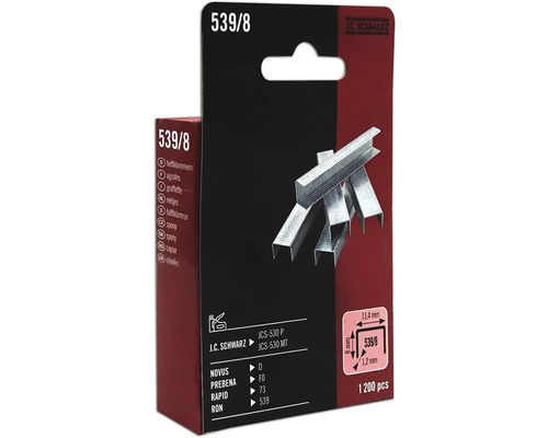 J C Schwarz Heftklammern 539/8, 1200 Stück