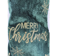 Weihnachtsstrumpf aus Samt mit gesticktem Schriftzug Frohe Weihnachten