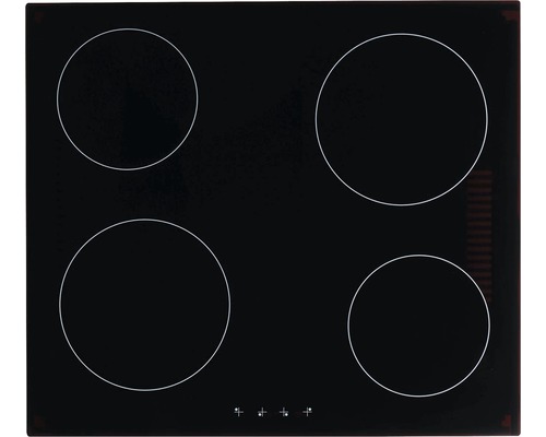 Plaque de cuisson vitrocéramique avec quatre zones de cuisson