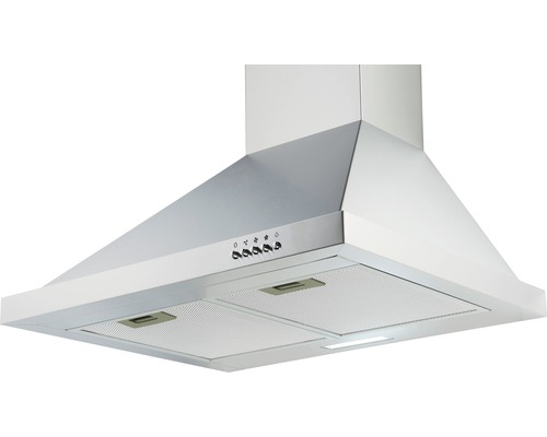 Hotte d''aspiration en métal avec éléments de commande et éclairage