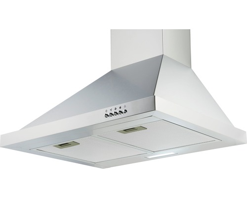 Hotte aspirante en métal avec commandes et éclairage