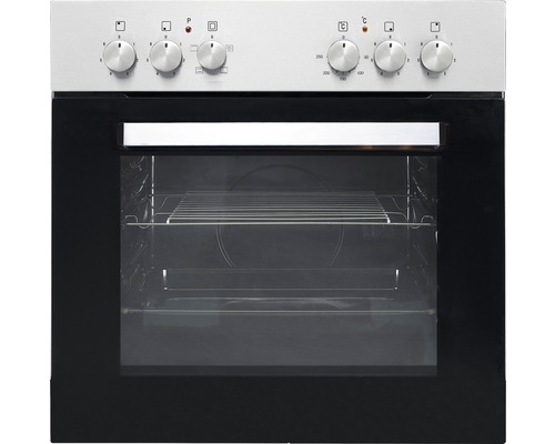 Four avec porte noire et boutons rotatifs pour le réglage de la température
