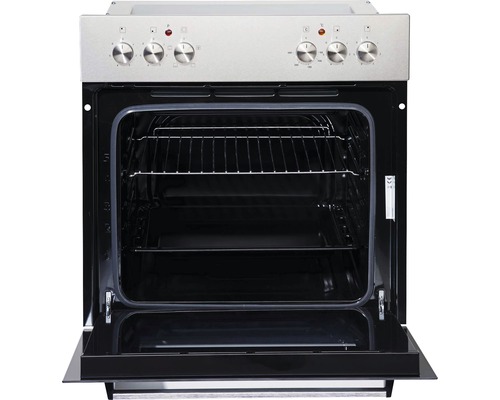 Cuisinière électrique avec porte du four ouverte