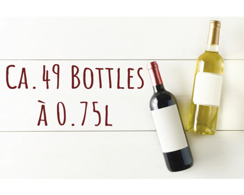 Environ 49 bouteilles de vin de 0,75 litre