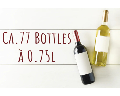 Zwei Weinflaschen, circa 77 Flaschen à 0,75 Liter