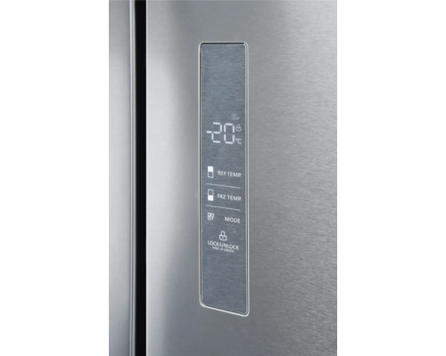 Affichage numérique d''un réfrigérateur avec réglages de température et de mode.