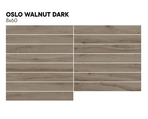 Carreaux aspect noyer foncé, format 8x60