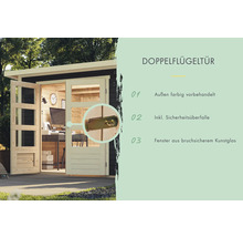 Gartenhaus Karibu Telse 2 213 x 197 cm terragrau