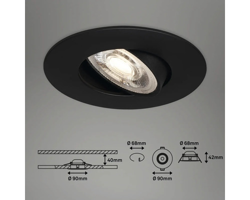 Deckeneinbaustrahler, runde Form mit Maßangaben