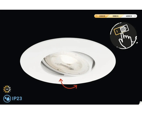 Deckeneinbaustrahler mit Lichtfarbwechsel-Funktion