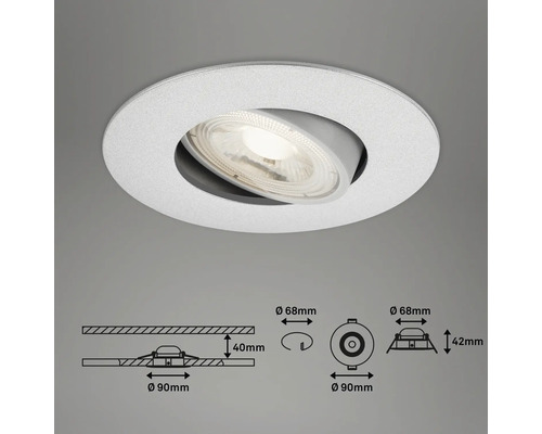 Deckeneinbaustrahler mit Massangaben
