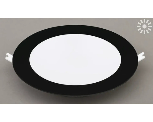 Runde LED-Einbauleuchte mit schwarzem Rand