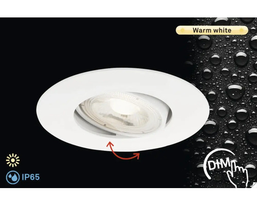 Éclairage à encastrer à intensité lumineuse variable 1 x LED 4,9 W blanc Spot encastrable au plafond avec lumière blanc chaud et fonction de variation d''intensité