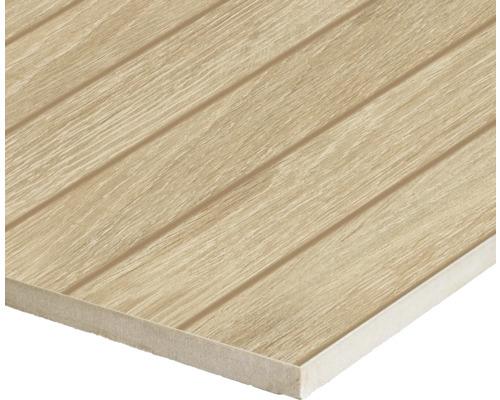 Carreau de céramique aspect bois avec surface rainurée