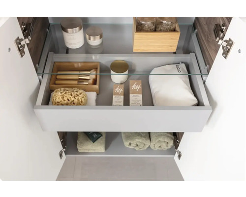 Meuble bas de salle de bain avec tiroirs pour ranger les accessoires de bain