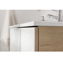 Lavabo en marbre moulé avec meuble bas FACKELMANN B.brillant lxhxp 100.1x57.2x50 cm chêne noueux blanc