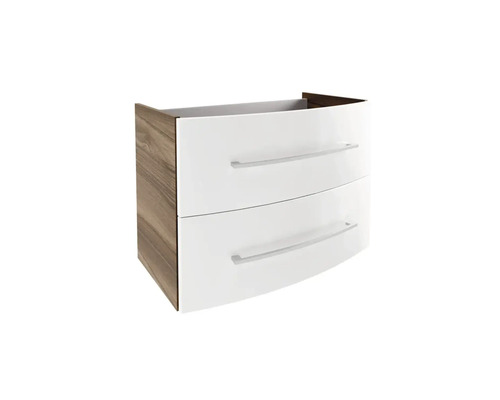 Meuble sous-vasque FACKELMANN Verona lxhxp 79.4x57.5x45.5 cm noyer blanc haute brillance