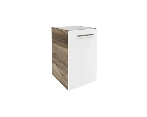 Meuble bas FACKELMANN Verona droite lxhxp 35x57.5x39.7 cm noyer blanc haute brillance