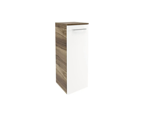 Midischrank FACKELMANN Verona rechts BxHxT 30.2x82.6x32 cm Frontfarbe weiss - Korpusfarbe nussbaum 73141