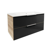 Waschbecken mit Unterschrank FACKELMANN B.brillant BxHxT 100.1x57.2x50 cm Frontfarbe anthrazit 84037