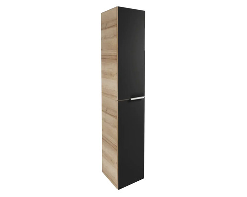 Armoire haute FACKELMANN B.brillant lxhxp 30x162x31.8 cm chêne noueux anthracite brillant