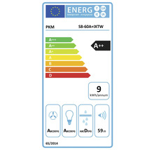 PKM Dunstabzugshaube Energieetikett S8-60A+IXTW