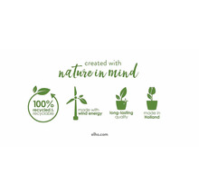 Produktinformationen: 100 Prozent recycelt und wiederverwertbar, hergestellt mit Windenergie, langlebige Qualität, hergestellt in Holland