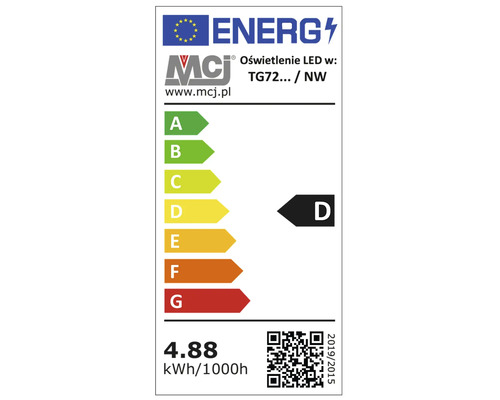 Energielabel für LED-Leuchte mit der Energieeffizienzklasse D