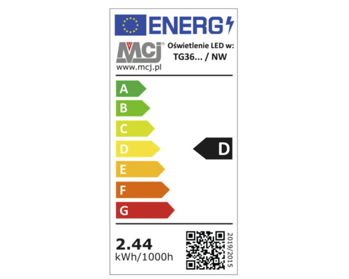 Energielabel für Leuchtmittel mit der Energieeffizienzklasse D